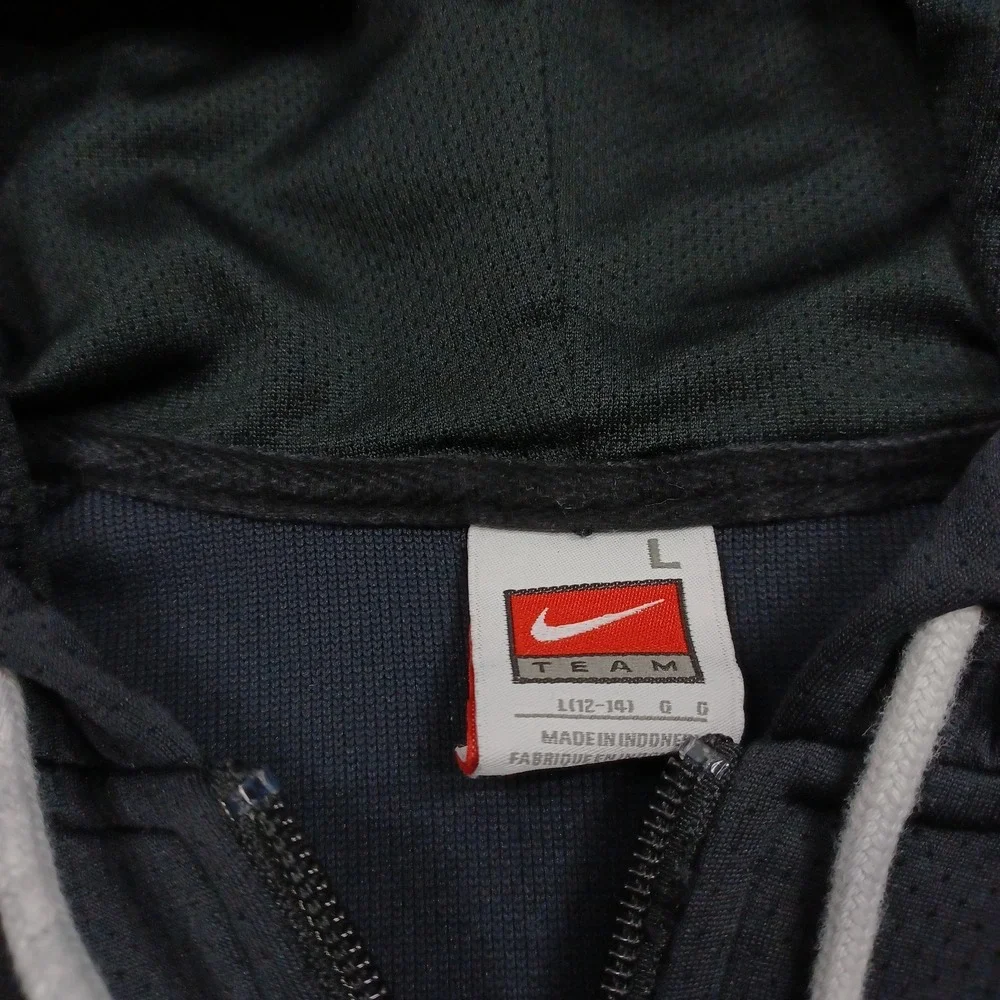 Nike Jacket Womens Large Black Casual Hooded Pockets Full Zip Y2K